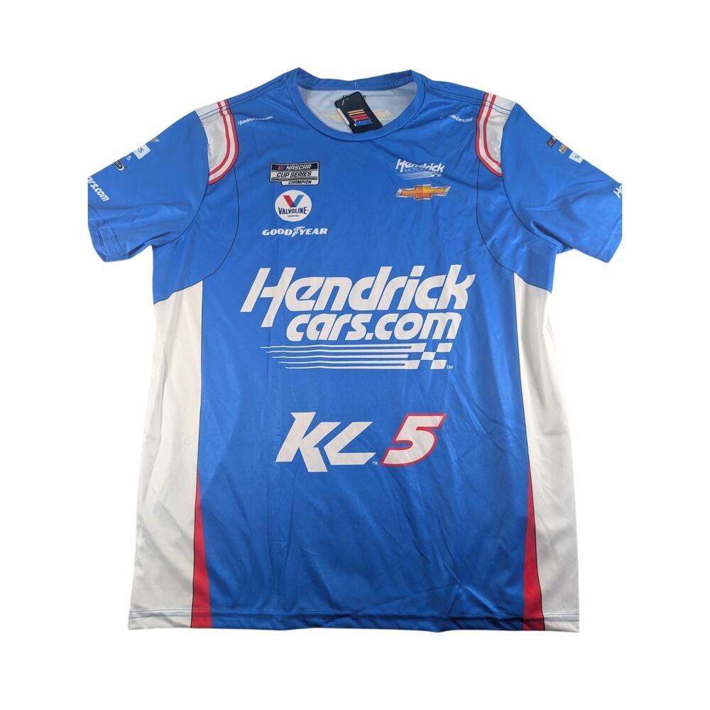 Kyle Larson Men's Large Checkered Flag Sports Hendrick Sublimated Uniform Tee